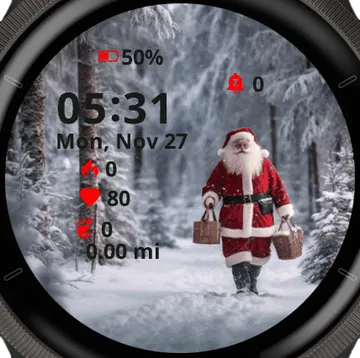 Happy Santa Claus Garmin watch face preview