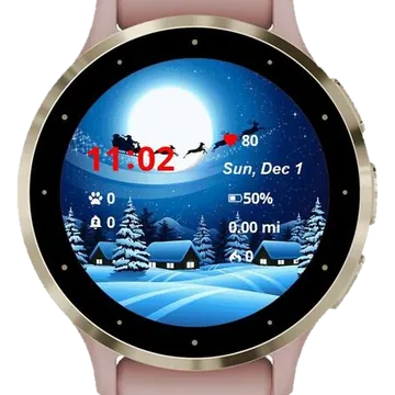 Happy Santa Claus Garmin watch face preview