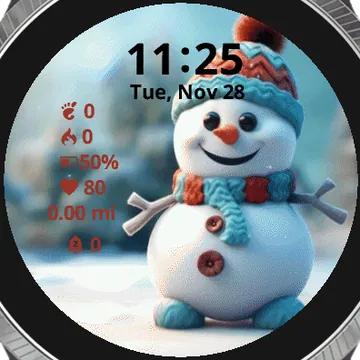 Happy Snowman Garmin watch face preview