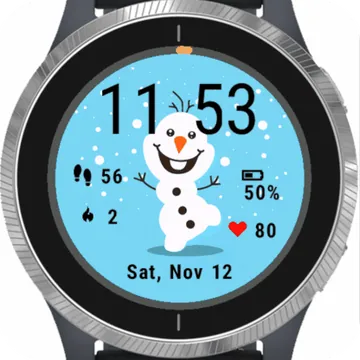 Happy Snowman Garmin watch face preview