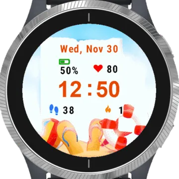 Happy Summer Holidays Garmin watch face preview
