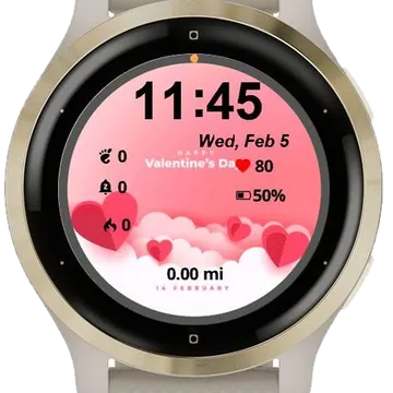 Happy Valentine Day Garmin watch face preview