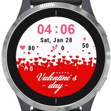 Happy Valentines Day Garmin watch face preview