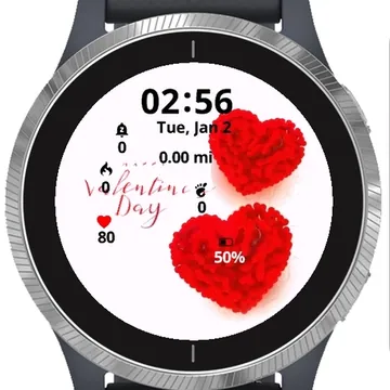 Happy Valentines Day Garmin watch face preview
