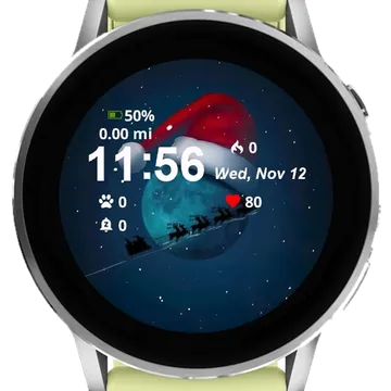 Hat Santa Garmin watch face preview