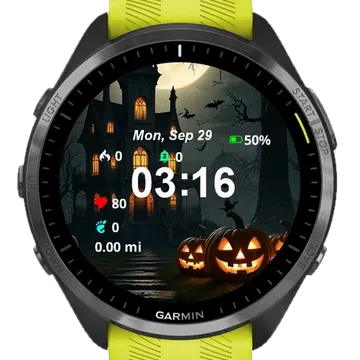 Haunted Pumpkin Manor Garmin watch face preview