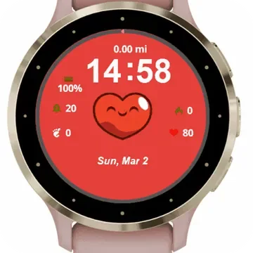 Heart Animation Garmin watch face preview
