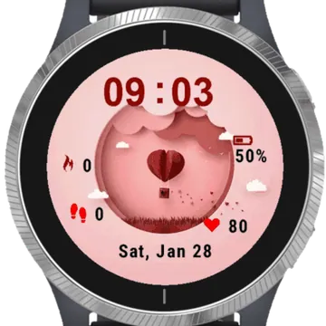 Heart Ballon Garmin watch face preview