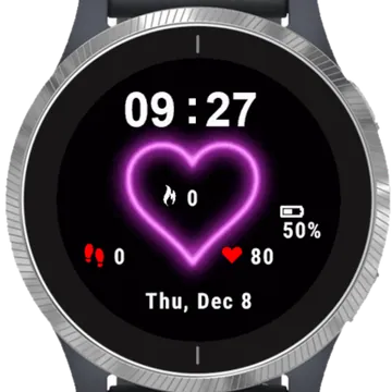 Heart Blinking Garmin watch face preview