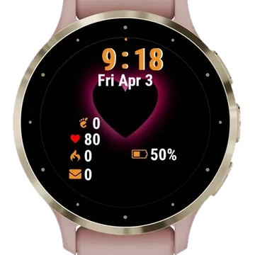 Heart Dark Garmin watch face preview