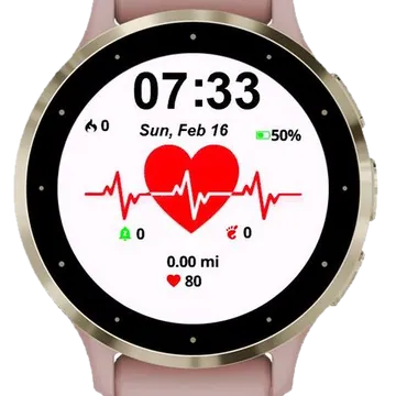 Heart EKG Garmin watch face preview