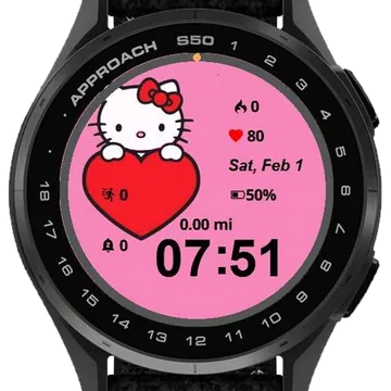 Heart Kitty Garmin watch face preview