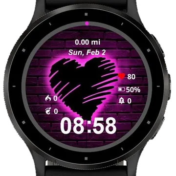 Heart Led Garmin watch face preview