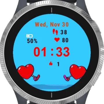 Heart Merge Love Garmin watch face preview