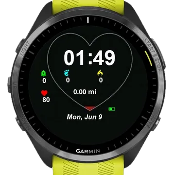 Heart on Empty Garmin watch face preview