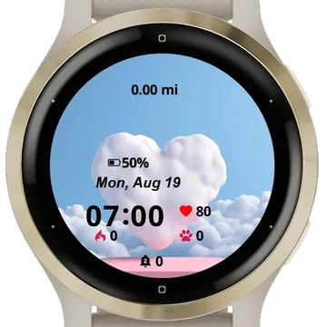 Heart Shape Garmin watch face preview