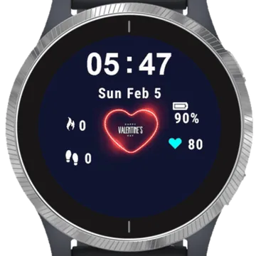 Heart Valentines Garmin watch face preview