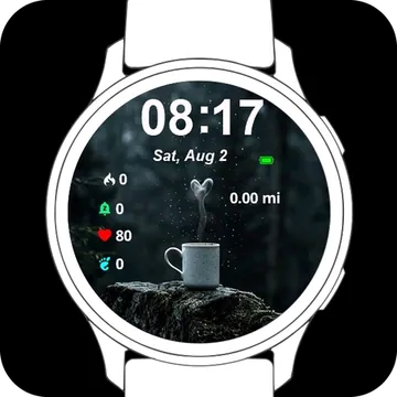 Heart warming Brew Garmin watch face preview