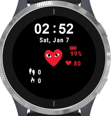 Heart with Eyes Garmin watch face preview