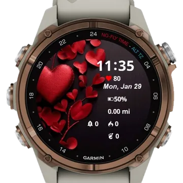Hearts Garmin watch face preview