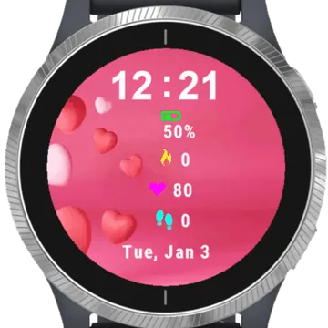 Hearts Pastel Colors Garmin watch face preview