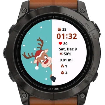 Hello Reindeer Garmin watch face preview