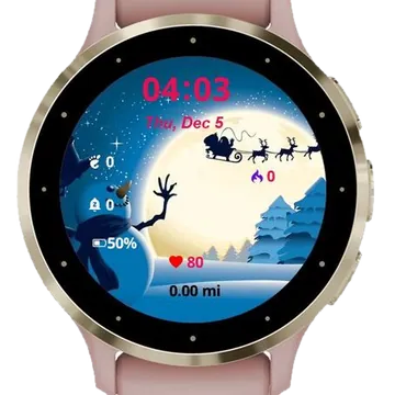 Hello Snowman Winter Garmin watch face preview
