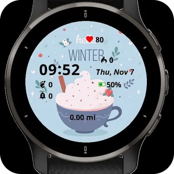 Hello Winter Garmin watch face preview