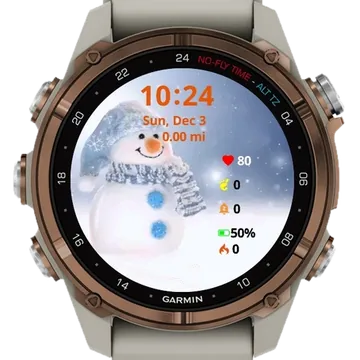 Holiday Snowman Garmin watch face preview
