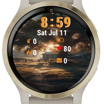 Horse Standing Under Large Garmin watch face preview