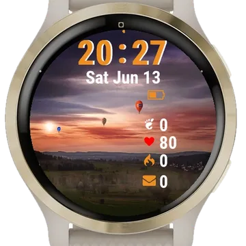Hot Air Balloon Sky Garmin watch face preview