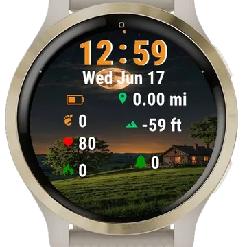 House Hill Full Moon Sky Garmin watch face preview