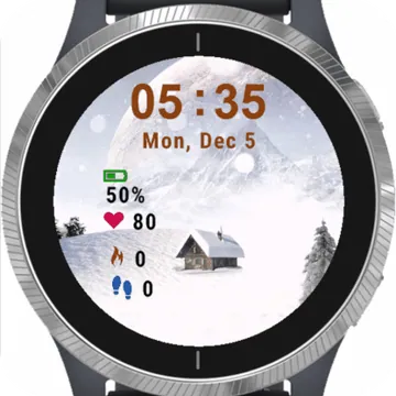 House In The Snow Garmin watch face preview