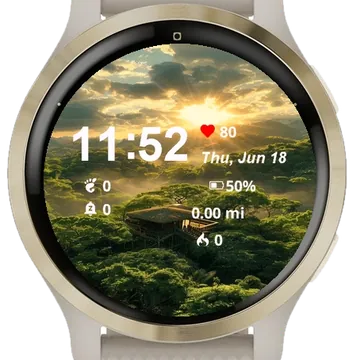 House Middle Forest Sunset Garmin watch face preview