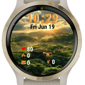 House Middle Forest Sunset Garmin watch face preview