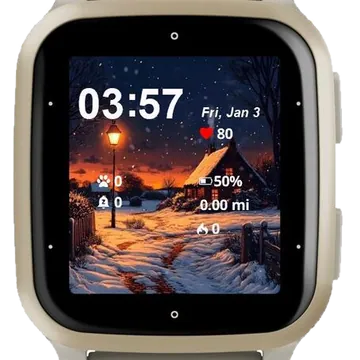 House Winter Landscape Garmin watch face preview