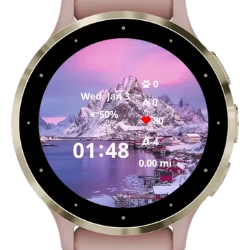 House Winter Mountain Garmin watch face preview