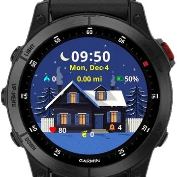 House Winter Night Garmin watch face preview