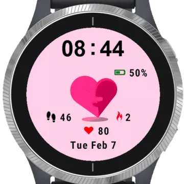 Hug Heart Garmin watch face preview