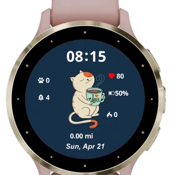I Love Coffee Garmin watch face preview