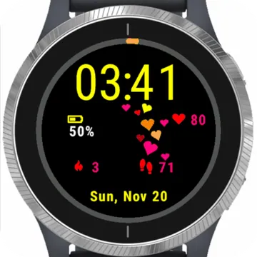 I Love You Garmin watch face preview