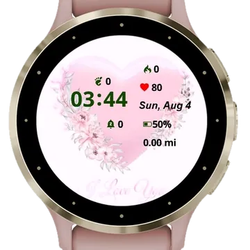 I Love You Garmin watch face preview
