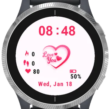 I Love You Garmin watch face preview