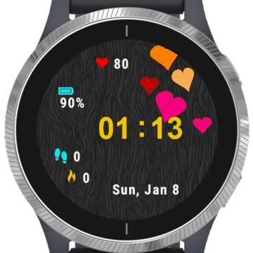 I Love You Garmin watch face preview