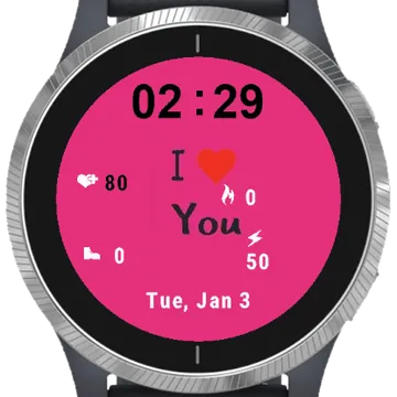 I Love You Garmin watch face preview