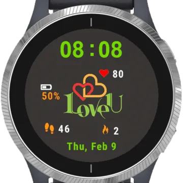 I Love You Garmin watch face preview