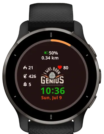 I Was Born Genius Garmin watch face preview