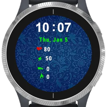 Illustration Flowers Garmin watch face preview