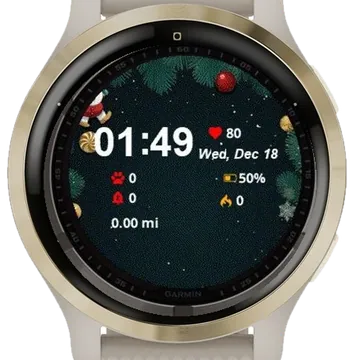 Illustration Of Christmas Garmin watch face preview