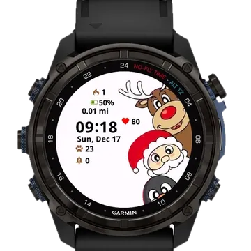 Illustration Santa Claus Garmin watch face preview
